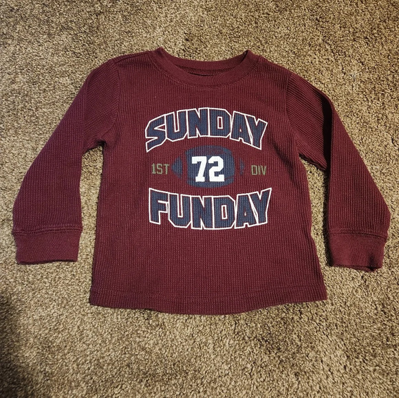 💓3/$10 Garanimals 18 Months Sunday Funday Dark Red Sweatshirt - Picture 3 of 7
